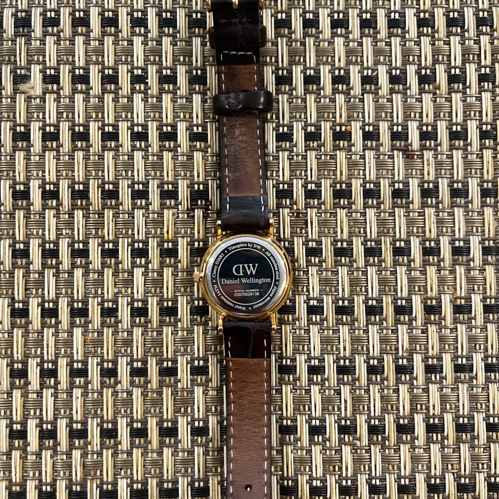 Daniel Wellington Rose Gold Watch with Dark Brown Strap - Picture 2 of 2